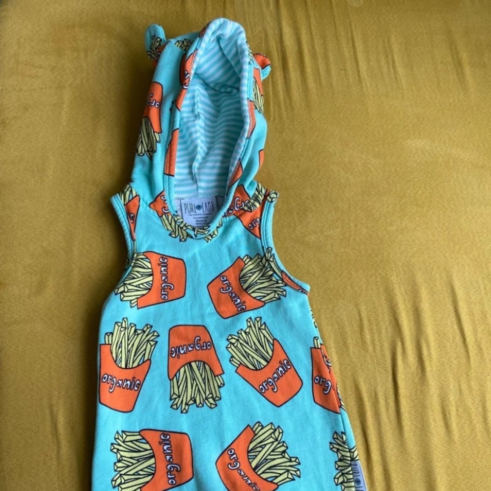 ❌sold❌Purl Lamb 18-24m organic French Fries hooded romper
100% cotton